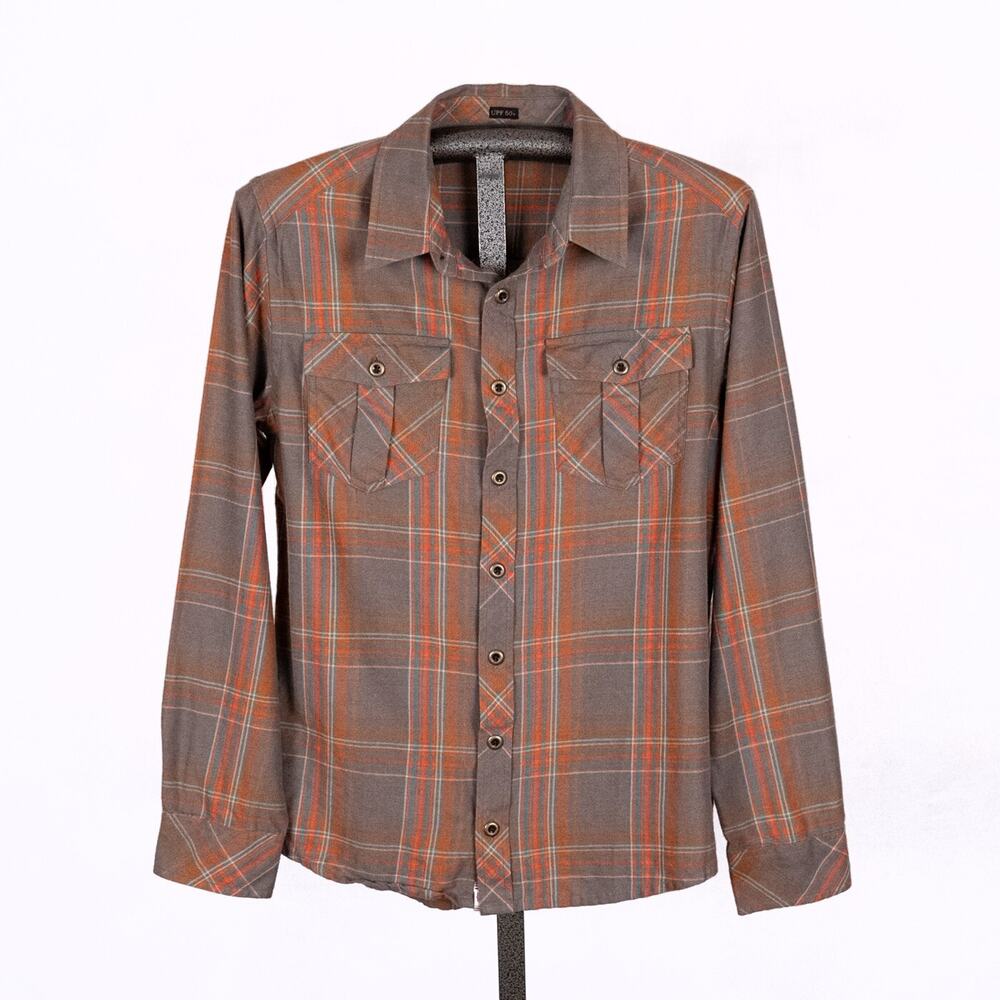 Sherpa Adventure Gear Men's Flannel Shirt MEDIUM UPF 50+ Plaid Cabin Gorp Hiking